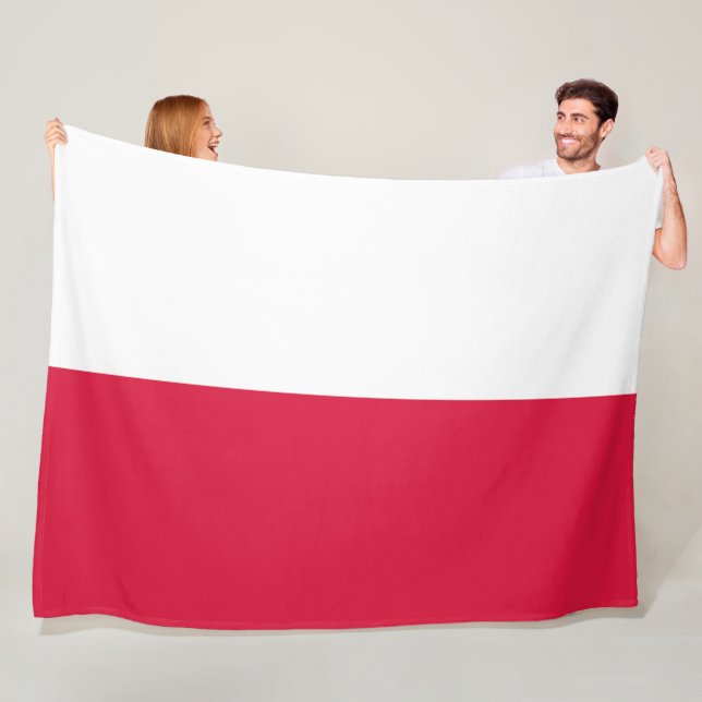 Polish Flag (Poland) Fleece Blanket (In Situ)