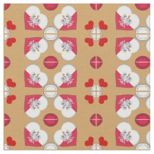 Polish Flag & Poland Heart fashion Fabric