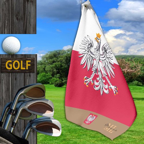 Polish flag  Poland monogrammed Golf towel