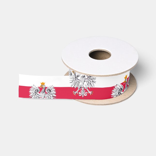 Polish Flag Ribbon, Poland / sports, wrapping Satin Ribbon (Spool)
