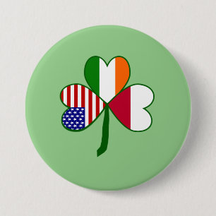 Polish Flag Shamrock Button