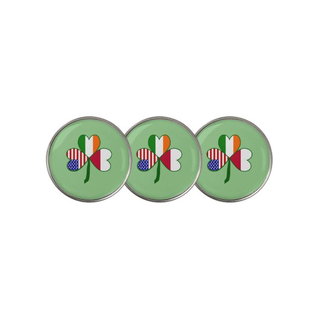 Polish Flag Shamrock  Golf Ball Marker (3 Up)