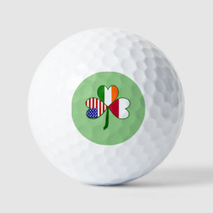 Polish Flag Shamrock Golf Balls