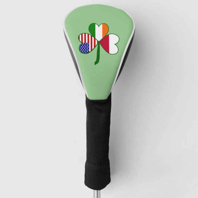 Polish Flag Shamrock  Golf Head Cover (Front)