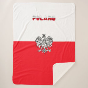 Polish flag sherpa blanket