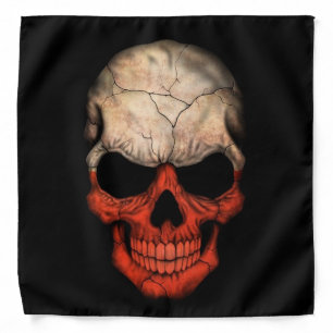 Polish Flag Skull on Black Bandana