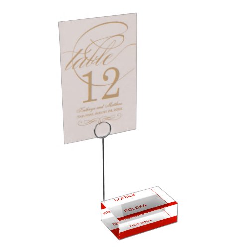 Polish flag table place card holder for wedding