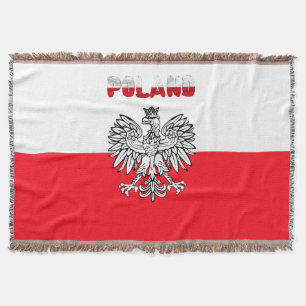 Polish flag throw blanket