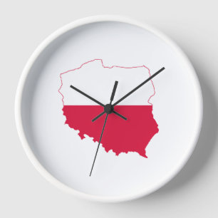 Polish Flag Wall Clock