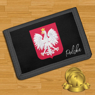 Polish flag wallets, emblem, Poland fashion Trifold Wallet
