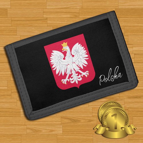 Polish flag wallets emblem Poland fashion Trifold Wallet