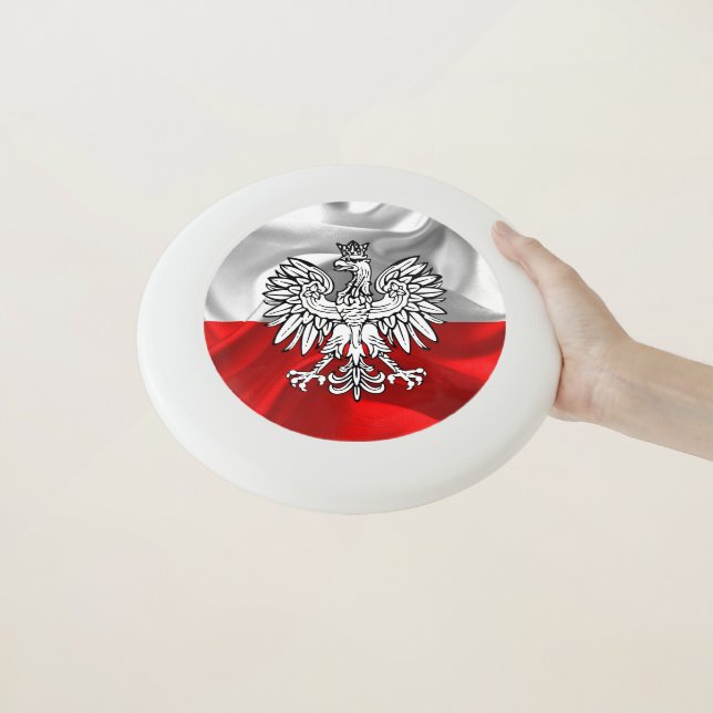 Polish flag Wham-O frisbee (In Hand)