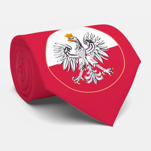 Polish Flag with Eagle Poland business Neck Tie