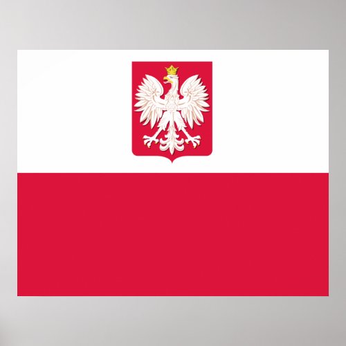 Polish Flag with Eagle Poster