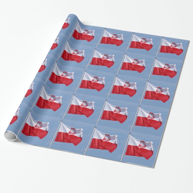 POLISH FLAG WRAPPING PAPER (Unrolled)