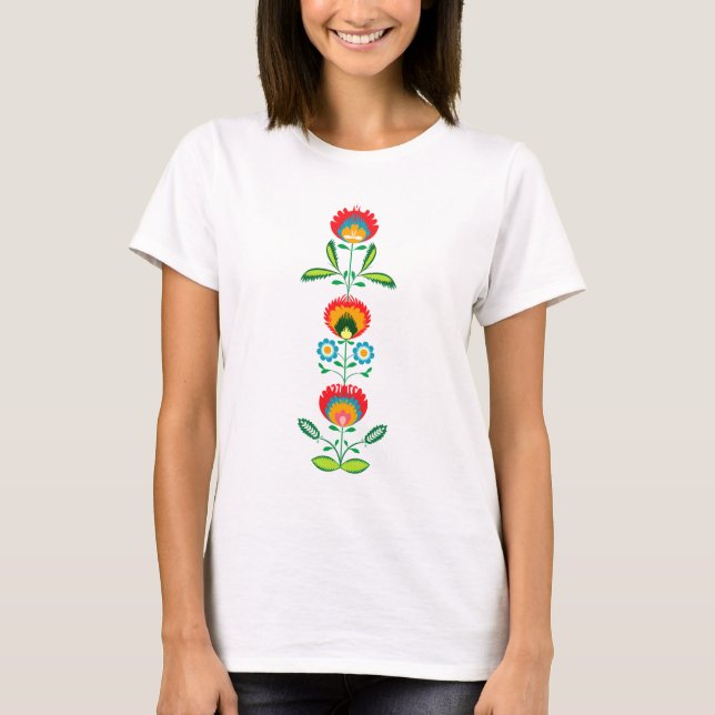 Polish Floral Embroidery, T-shirt (Front)