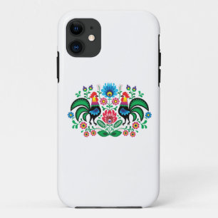 Polish floral embroidery, traditional folk pattern iPhone 11 case