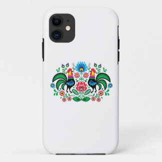 Polish floral embroidery, traditional folk pattern iPhone 11 case