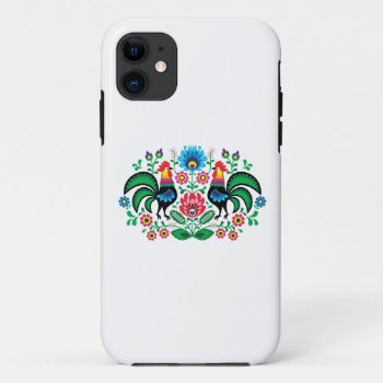 Polish Floral Embroidery  Traditional Folk Pattern Iphone 11 Case by RedKoala at Zazzle