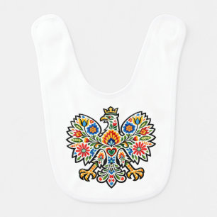 Polish Folk Art Eagle Baby Bib