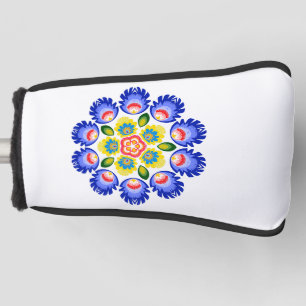 Polish folk art - floral embroidery pattern and cu golf head cover