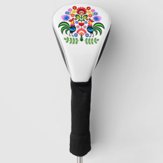 Polish folk art - floral embroidery pattern and cu golf head cover