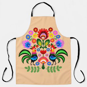 Polish folk art - floral embroidery pattern apron