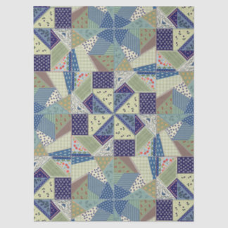 Polish Folk Art-Patchwork Quilt-Hand-Sewn Look Tissue Paper