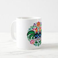 Polish Folk Art Rooster 10oz Insulated Travel Coffee Mug