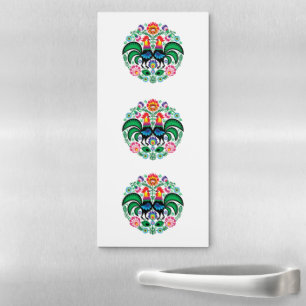 Polish Folk Art Rooster Magnetic Notepad