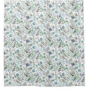 Polish Folk Art Whimsical Flower Shower Curtain