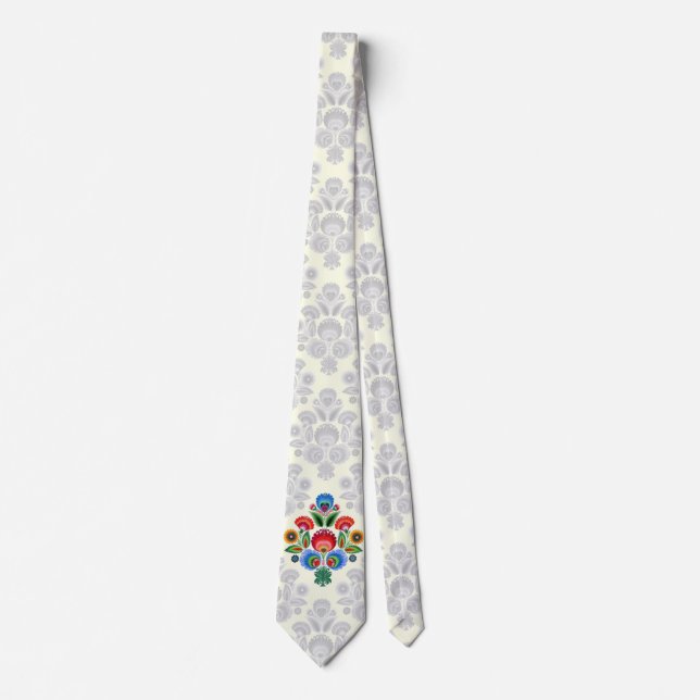 Polish Folk Flowers 2 Neck Tie (Front)