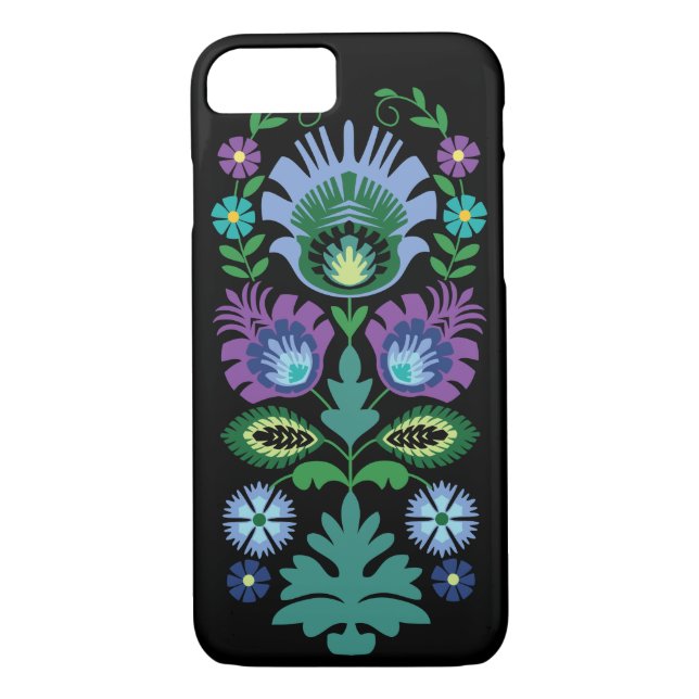 Polish Folk Flowers Light Blue Case-Mate iPhone Case (Back)