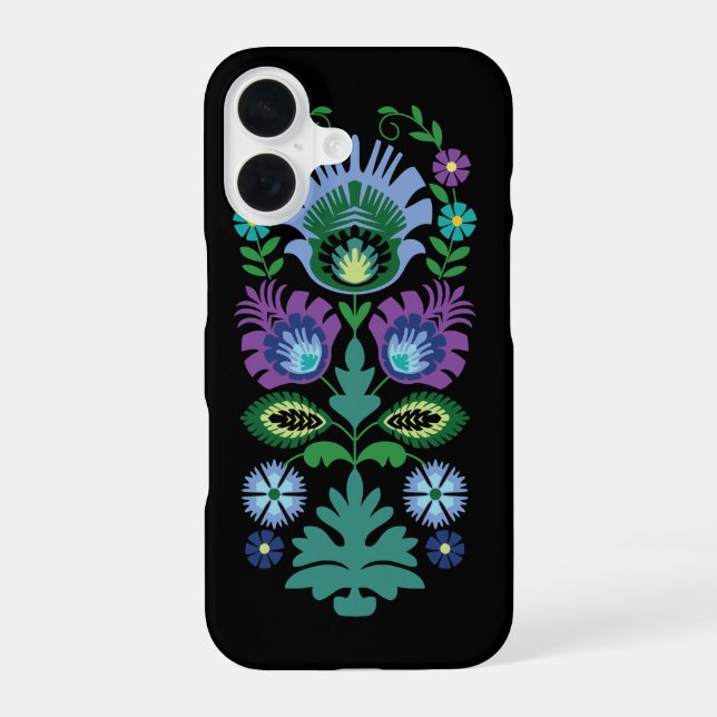 Polish Folk Flowers Light Blue iPhone Case (Back)