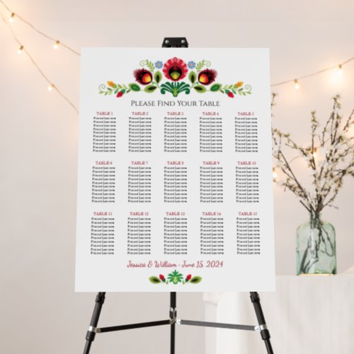 Polish Folk Flowers Red Wedding Foam Board