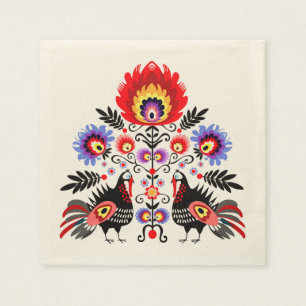 polish folk paper napkins