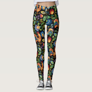 Polish Folk Roosters Leggings