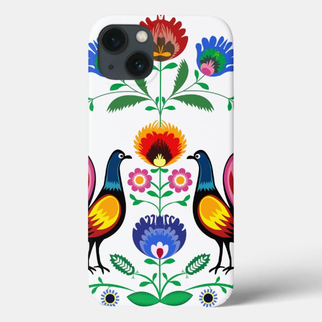 Polish Folk With Decorative Floral & Cockerels Case-Mate iPhone Case (Back)