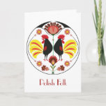 Polish Folk With Decorative Rooster, Greeting Card
