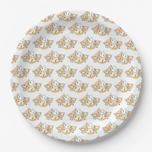 Polish Food Potato Dumplings Pierogies Sour Cream Paper Plates (Front)