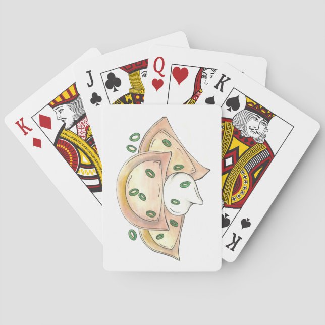 Polish Food Potato Dumplings Pierogies Sour Cream Poker Cards (Back)