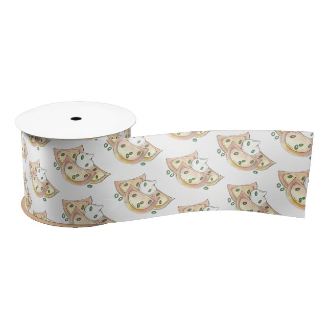 Polish Food Potato Dumplings Pierogies Sour Cream Satin Ribbon (Spool)