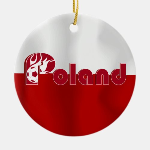 Polish Football Flag Ceramic Ornament