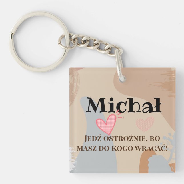 Polish gift for him boyfriend Poland po polsku Keychain (Front)