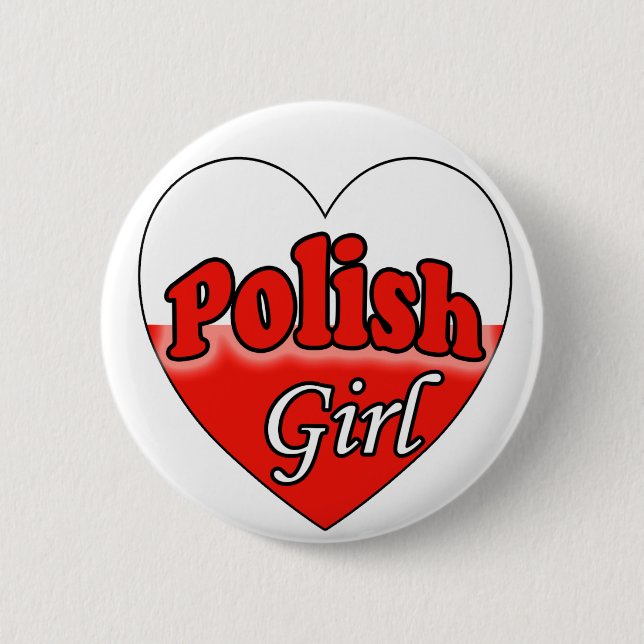 Polish Girl Pinback Button (Front)