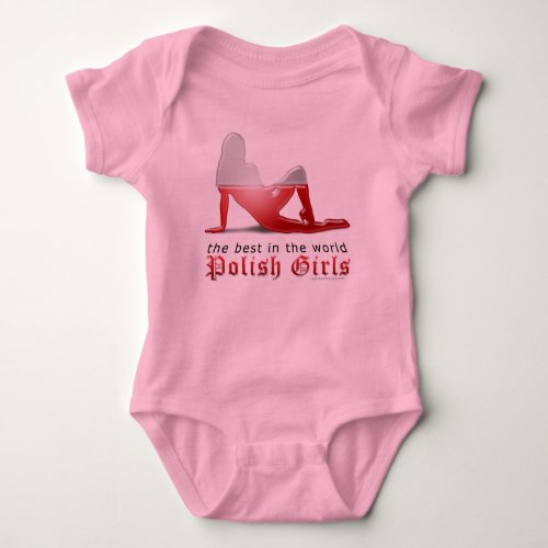 Polish Girl Silhouette Flag Baby Bodysuit
