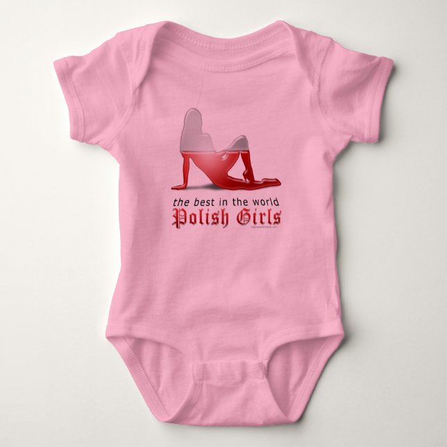 Polish Girl Silhouette Flag Baby Bodysuit (Front)