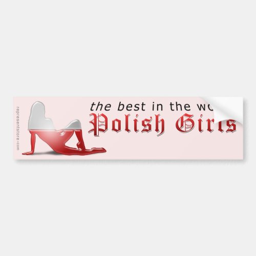 Polish Girl Silhouette Flag Bumper Sticker