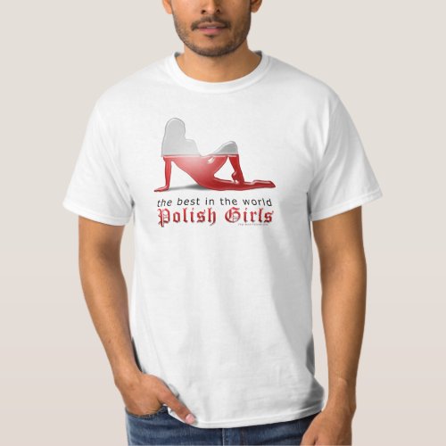 Polish Girl Silhouette Flag T_Shirt