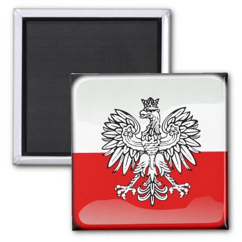 Polish glossy flag magnet